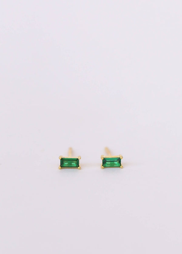 emerald baguette earrings - Station Retail
