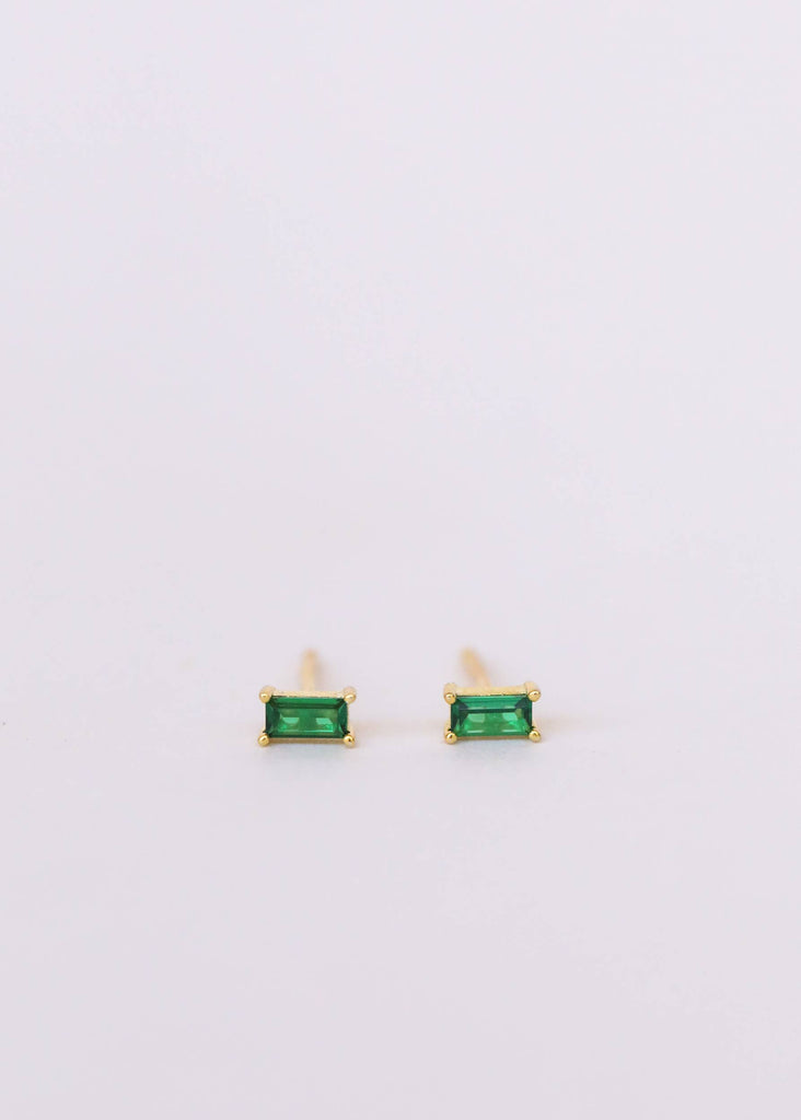 emerald baguette earrings - Station Retail